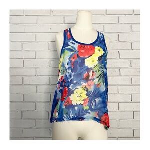 Buzz Floral Blue Sleeveless Top